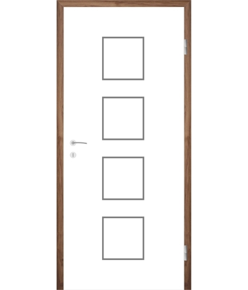 Belo pleskana notranja vrata z utori COLORline - MODENA R23L