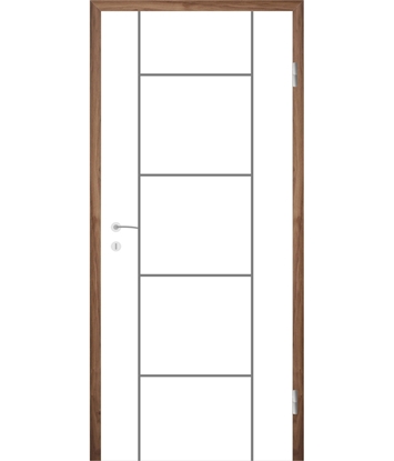 Belo pleskana notranja vrata z utori COLORline - MODENA R5L