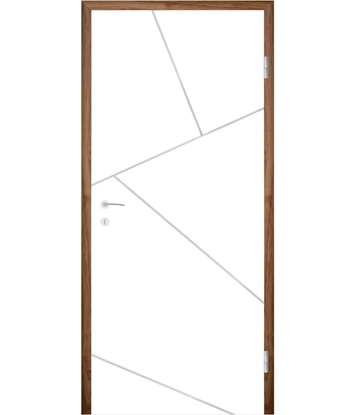 Belo pleskana notranja vrata z utori COLORline - MODENA R88L
