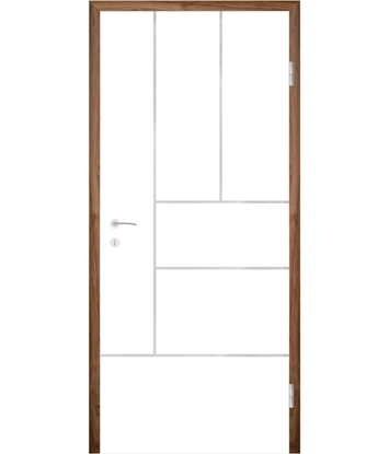 Picture of Belo pleskana notranja vrata z utori COLORline - MODENA R95L